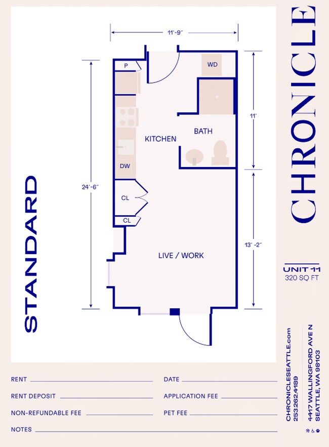 Floorplan - CHRONICLE: Stylish Wallingford Studios with Full Appliance Package & Premium Amenities