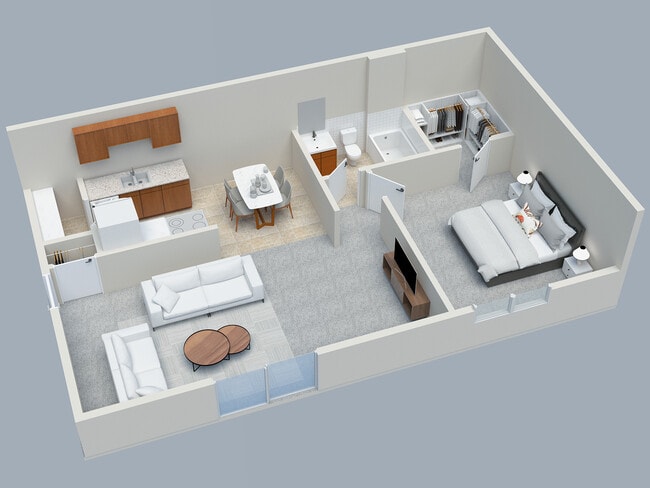 1BD 1 BA Garden - Four Seasons Apartments and Townhomes