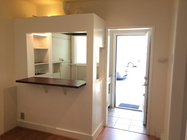 Kitchen and door to apartment - 1312 N Beverly Glen Blvd