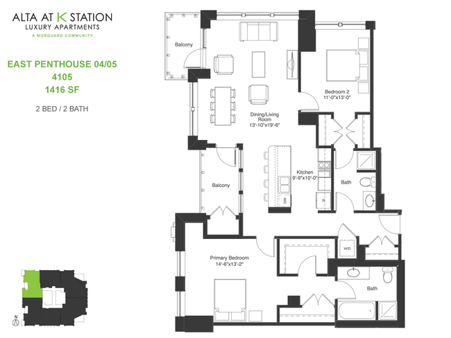 East Penthouse 04 & 05, Suite 4105 - Alta at K Station