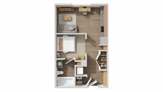 S1: Studio | 1 Bath | 434 SF - The Den