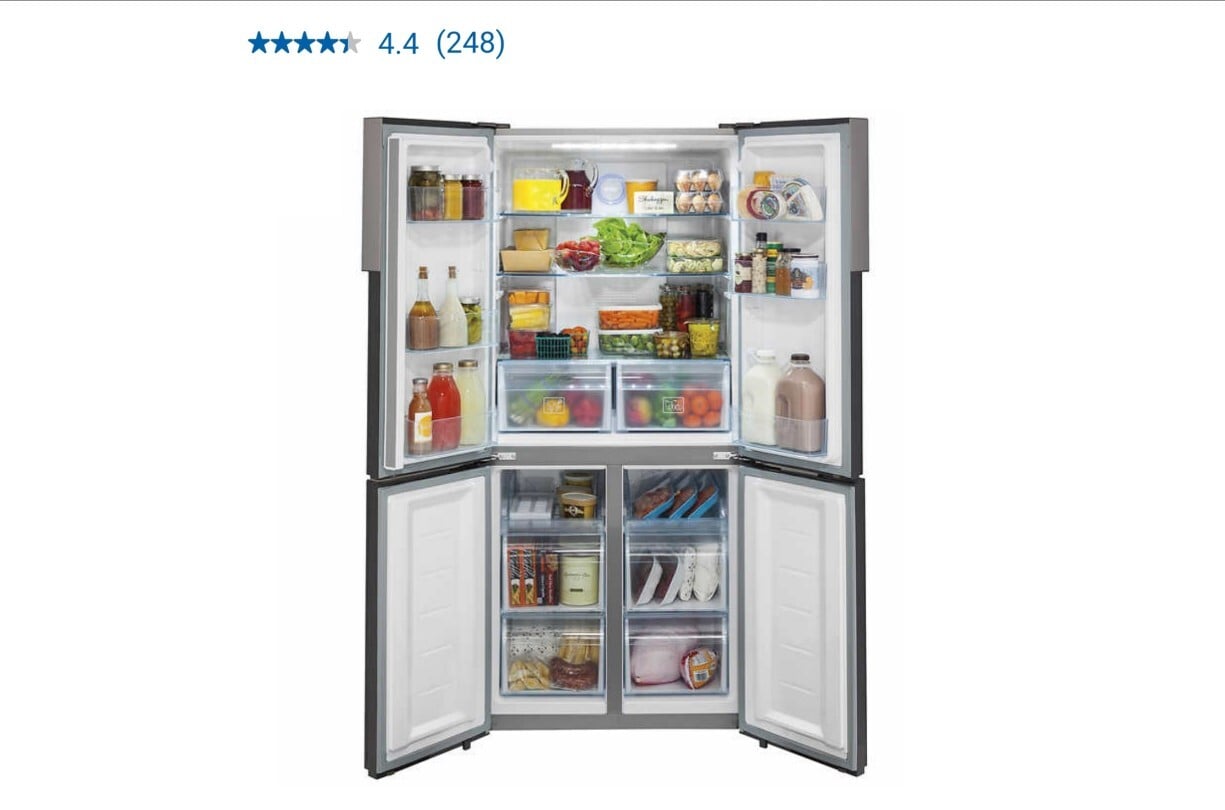 26. New 4-door fridge with bottom freezer drawers (product photo interior) - 137 E 755 S