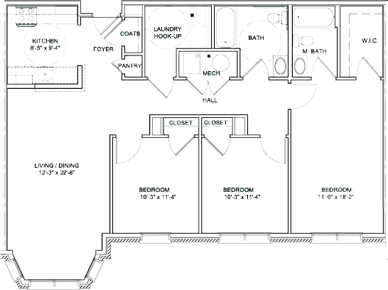 3BR/2BA - Montgomery Heights Apartments