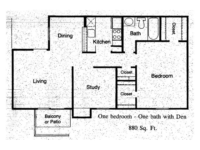 1BR/1BA W/DEN - Cottonwood Apartments