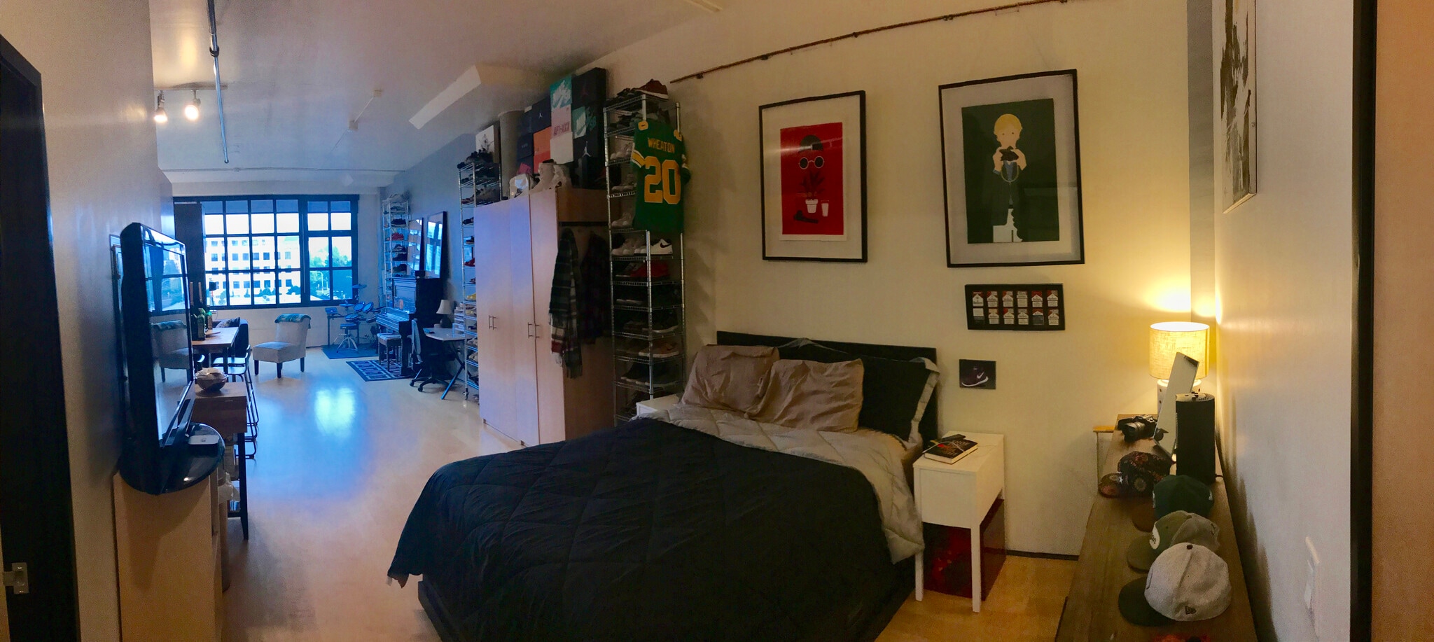 Full space from front door facing into the unit -- alternative furnishing/layout - 1400 NW Irving St