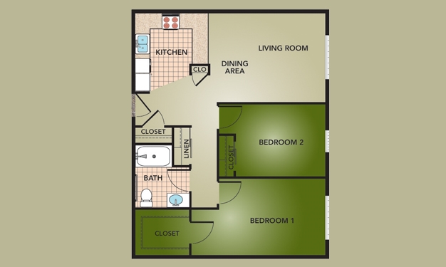 2BR/1BA - Fieldstone Court Homes