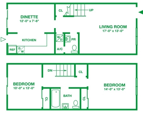 2BR/1.5BA - Rolling Glen Townhomes and Apartments