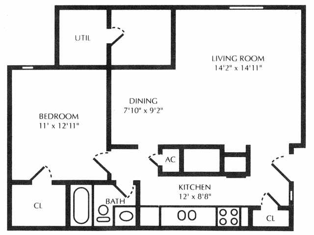 One Bedroom Garden - Willow Creek Apartments