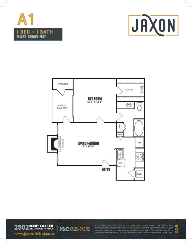 A1- 1Bed/1Bath - Jaxon