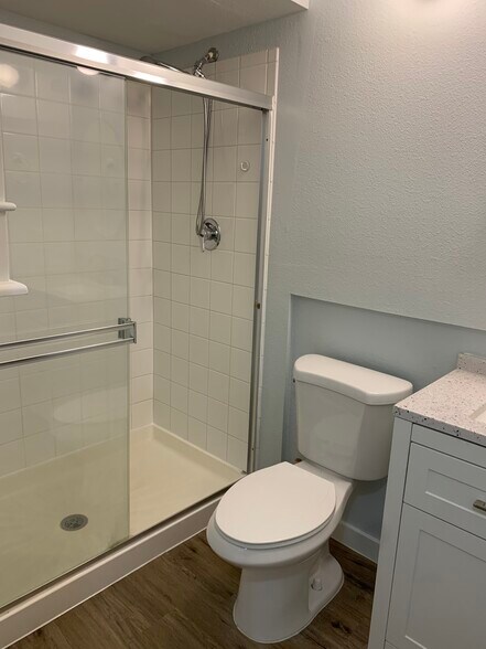 Bathroom with shower stall and sink - 4135 NW Carlton Ct