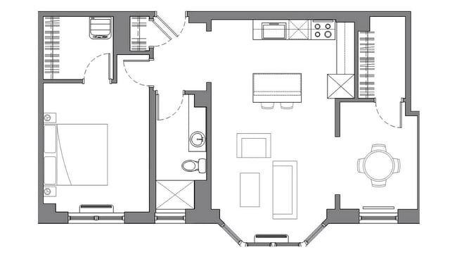 Large One Bedroom with Den - The Abington