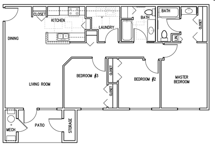 3BR/2BA - Blue Ridge Apartments