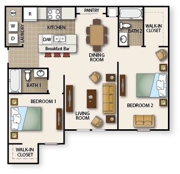 Floorplan - Osceola Bend Apartment Homes