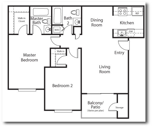 Two Bedroom Floor Plan - Sierra Crest