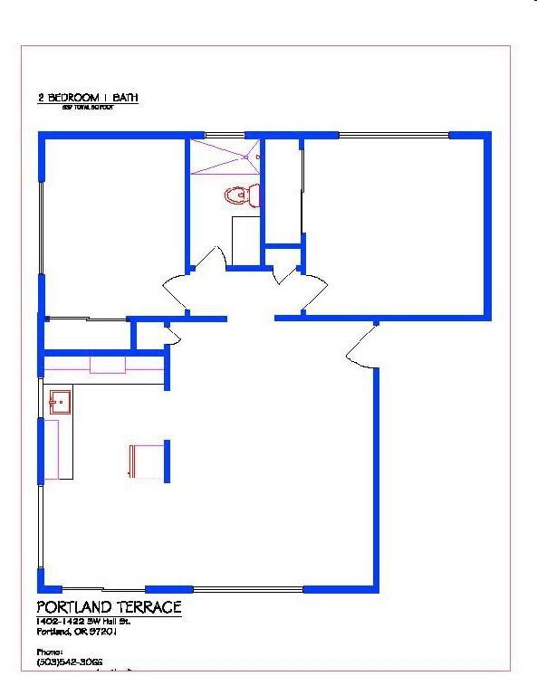 Floorplan - Portland Terrace Apartments
