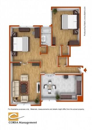 2BR/1BA - The Dalmar