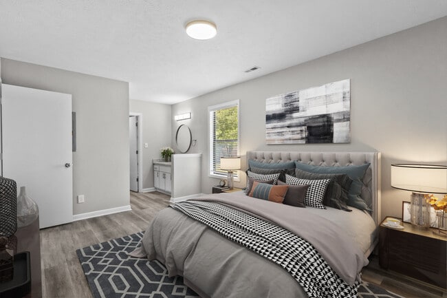 The Holly Master Bed Staged - Cooper's Ranch Apartments is the Place to Call Home!