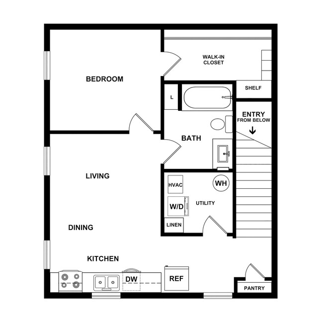 1 Bedroom Upper - The Commons at East Berlin