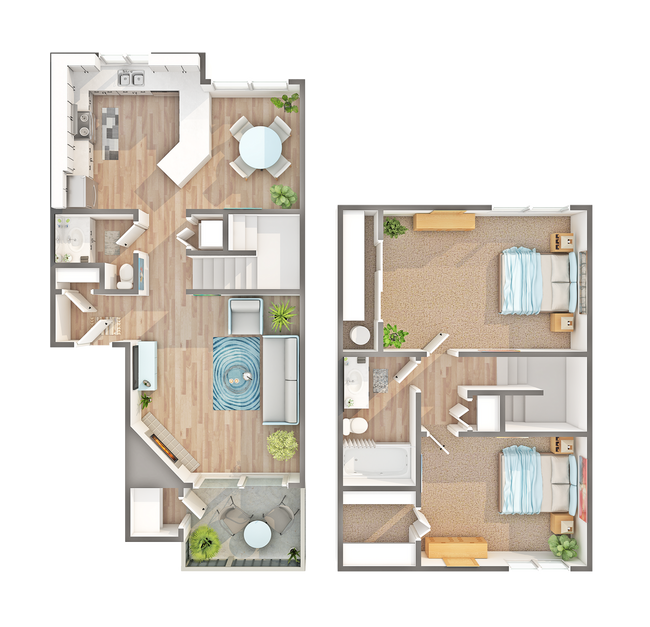 Oak Townhome | 2-Bedroom Floorplan - Arrive West Linn