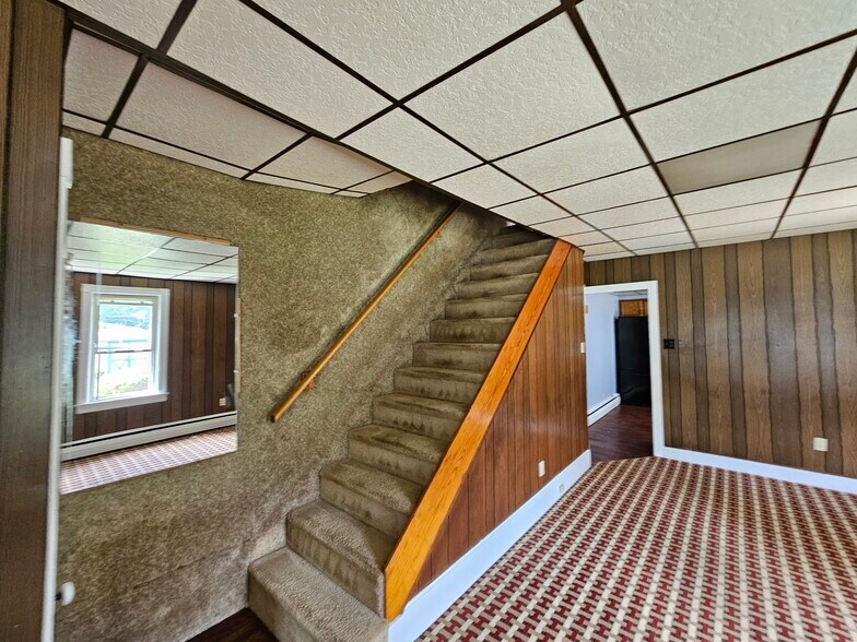 Carpeted staircase and walls for added sound barrier. - 246 Monocacy Dr