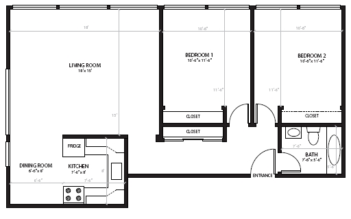 2BR/1BA - Forest Place Apartments