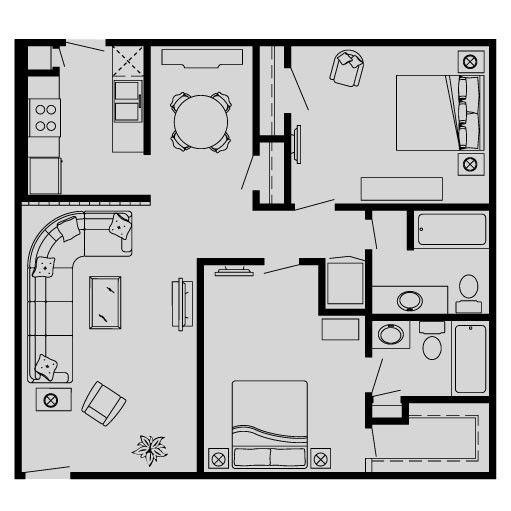 Floorplan - Waters of Winrock Apartments