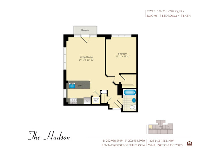 Floorplan - The Hudson Apartments