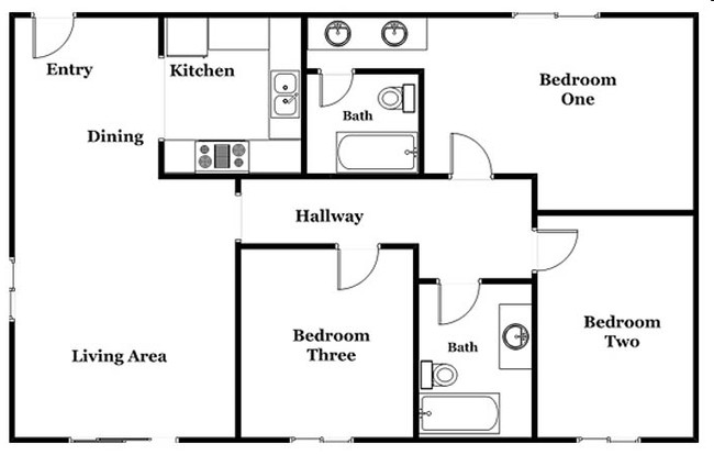 3BR/2BA - Mountain View Manor Apartments