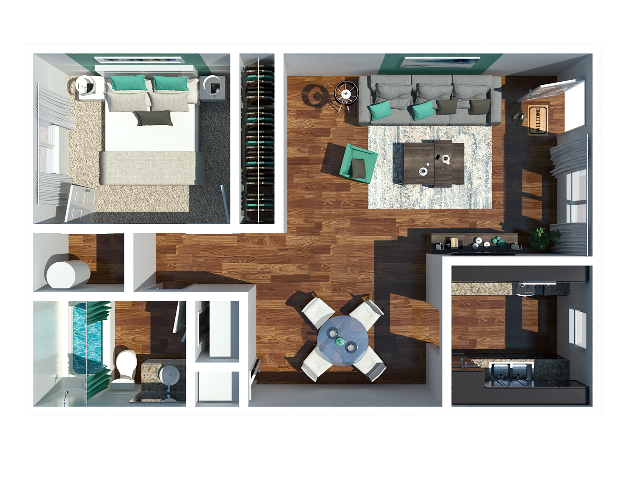 One Bedroom | One Bathroom | 640 Square Feet - The Preserve at Crestwood