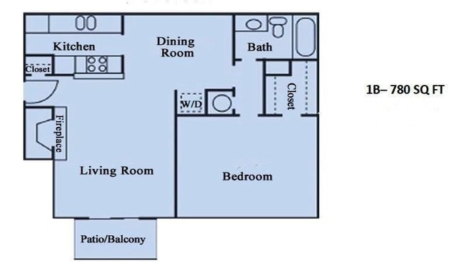 1x1B 780 sqft.jpg - Dakota Apartments