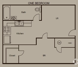 1BR/1BA - Red Bud