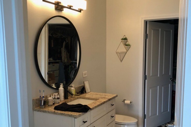 Renovated bathroom with shower and tub - 437 W North Ave
