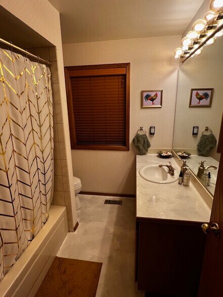 Upstairs bathroom with tub - 12505 S Center Ln