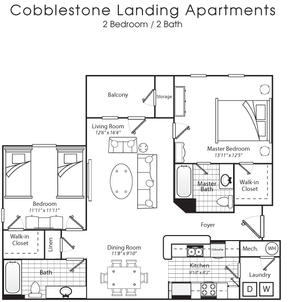 2BR/2BA - Cobblestone Landing