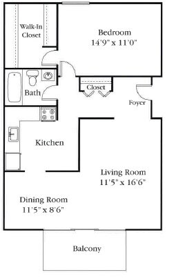 1BR/1BA - Golfside Apartments