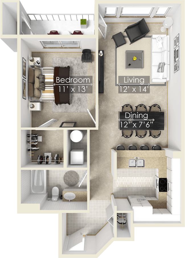 Floorplan - Four Lakes Apartment Homes