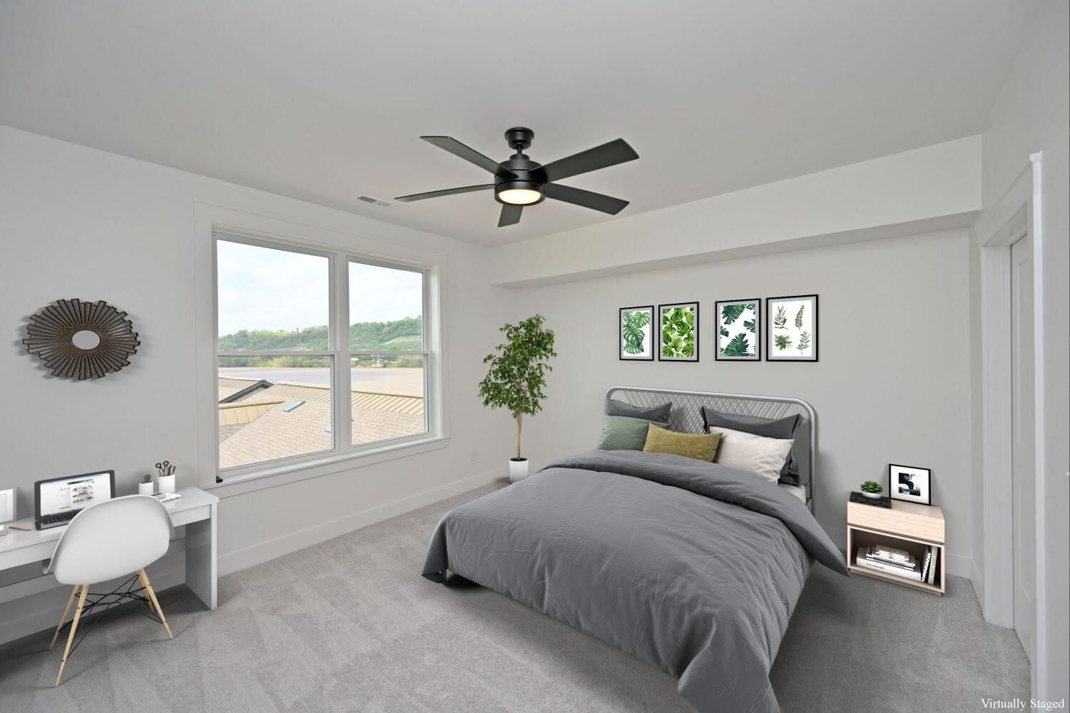 Guest room (staged) - 617 Manhattan Blvd