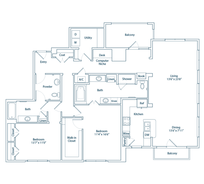 The Lazy Lane (alt) Floor Plan - The Belle Meade at River Oaks