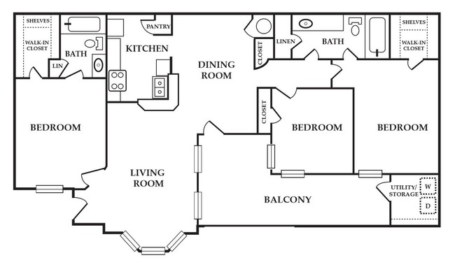 3 Bedroom - 2 Bath - Timber Mill