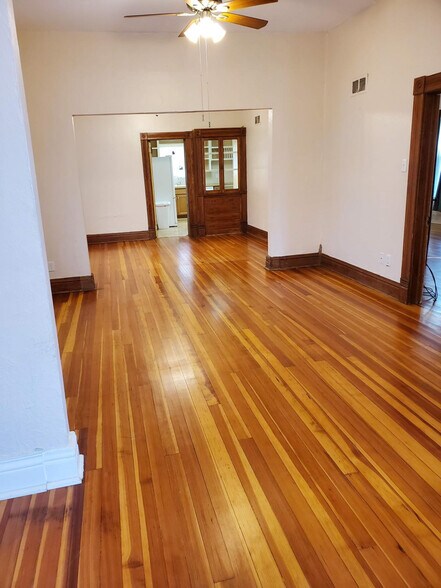 view from front door through living spaces to kitchen - 607 Harrison Ave