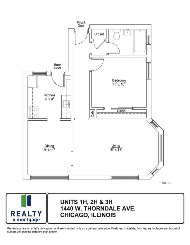 Floorplan - 1436-40 W. Thorndale