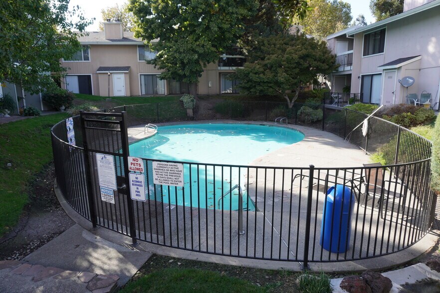 Pool viewed from back patio. - 6518 Embarcadero Dr