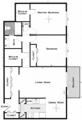2BR/1BA - Kings Manor Apartments