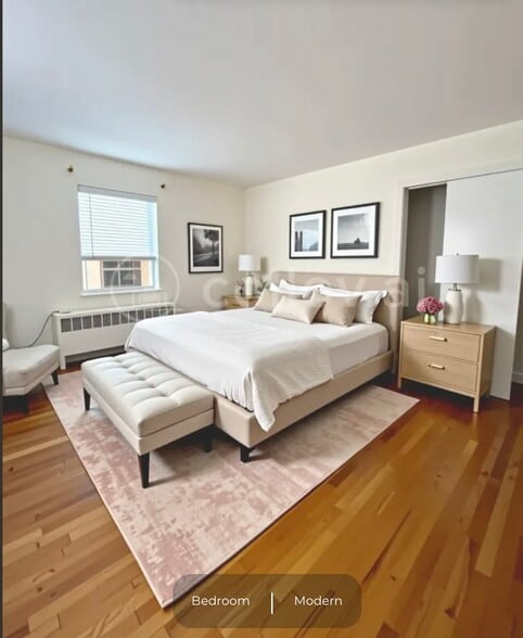 Furnished bedroom (using AI tool) - 51 W Hudson Ave