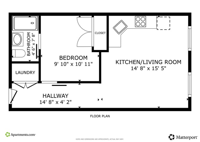 1BR, 1BA - 466SF - Trent Manayunk