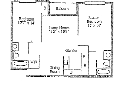 2BR/2BA - Pine Tree Apartments