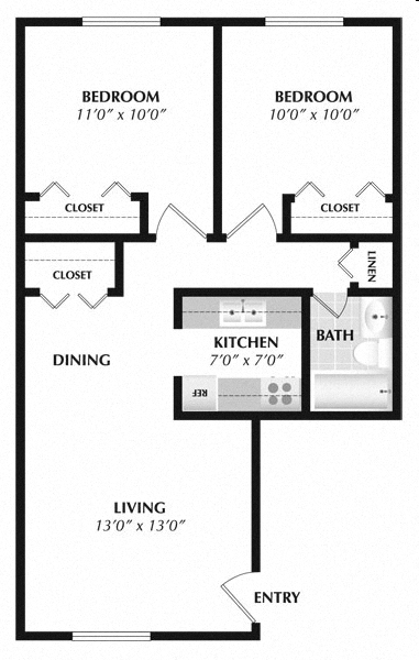 Floorplan - Kings Lane Apartments