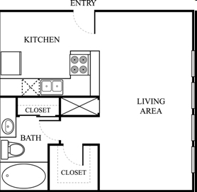 1BR/1BA - The Colony