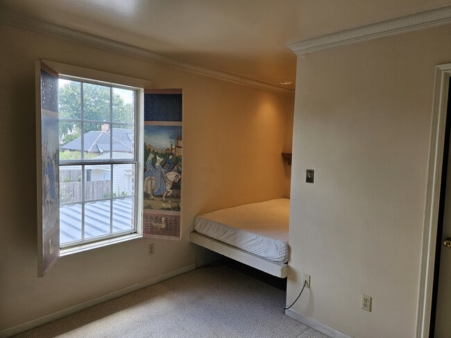 2nd bedroom with built-in bed nook (memory foam mattress included) & painted plantation shutters - 416 Doucet Rd