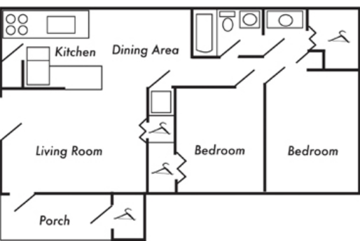 2BR/1BA - Creekside Apartments